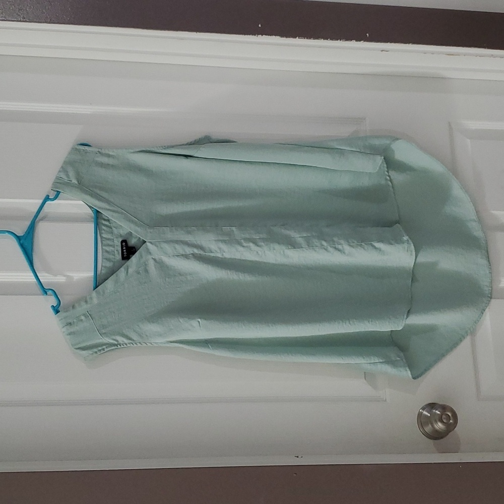 Light Teal Sleeveless Torrid Blouse, 2X